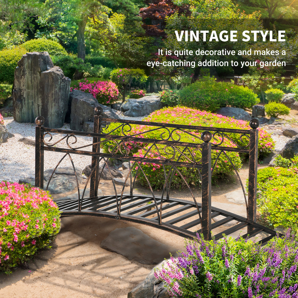 Outsunny Metal Arch Zen Garden Bridge