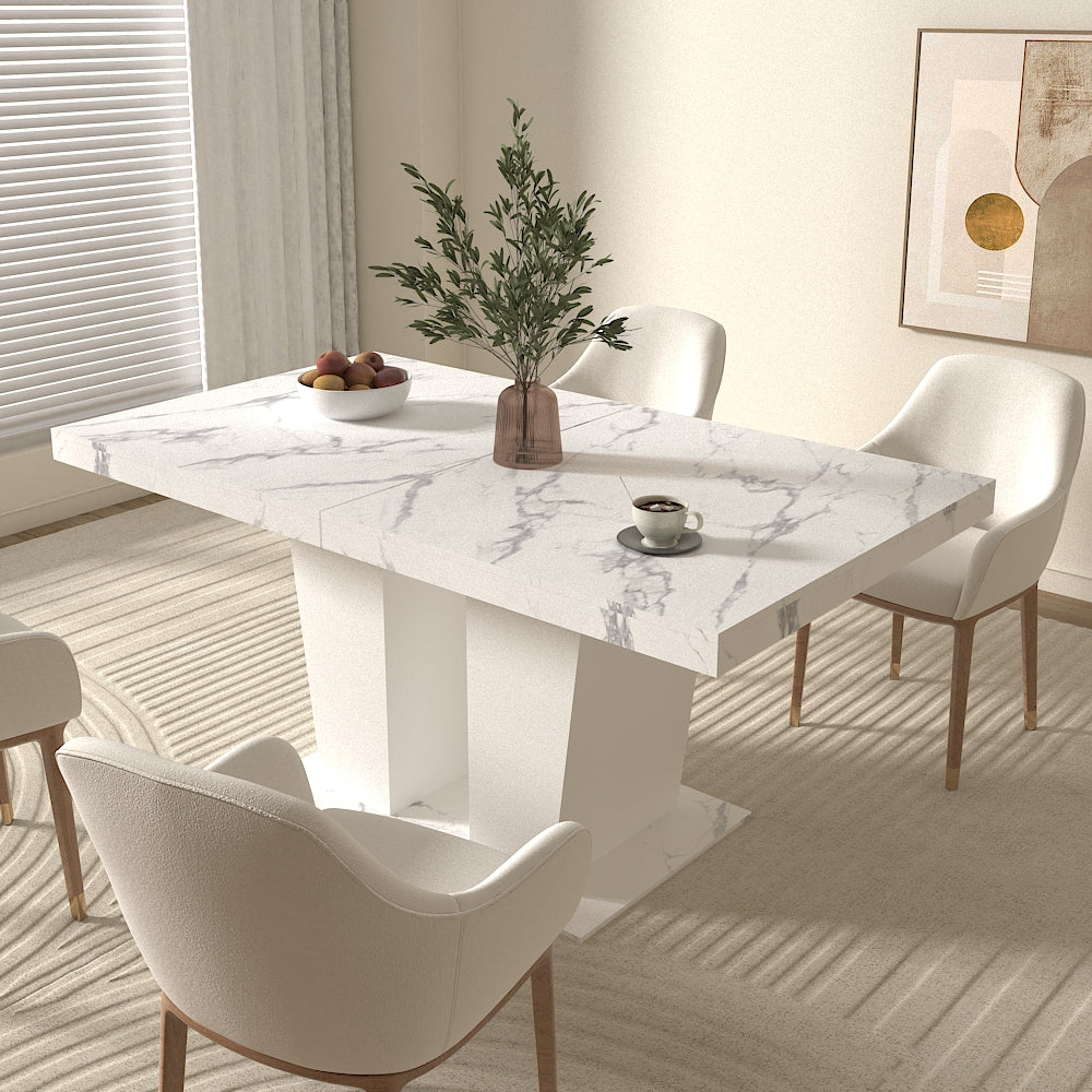 Extendable Dining Room Table for 6-10