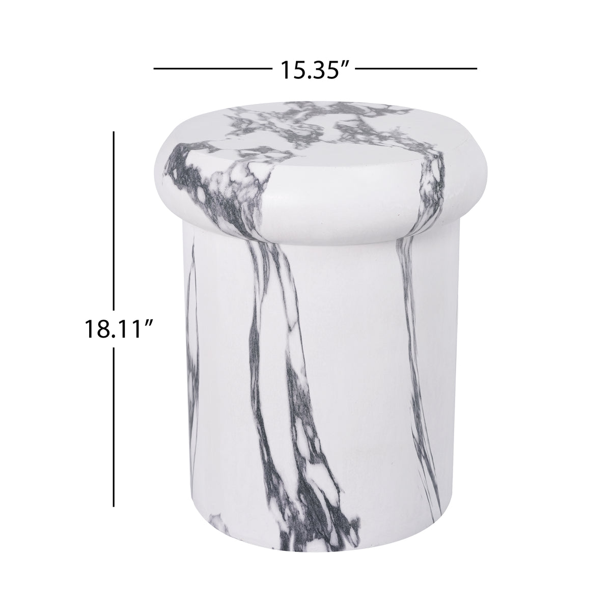 18.11"H Sculptural MGO Side Table