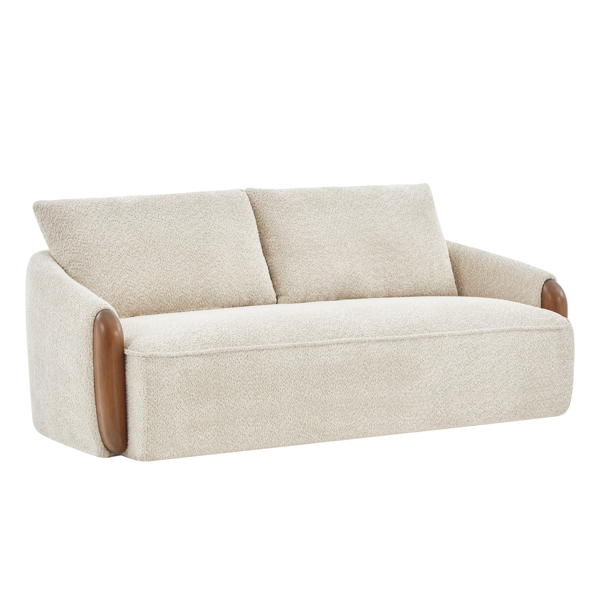 75 In. Curved Boucle Upholstered Sofa