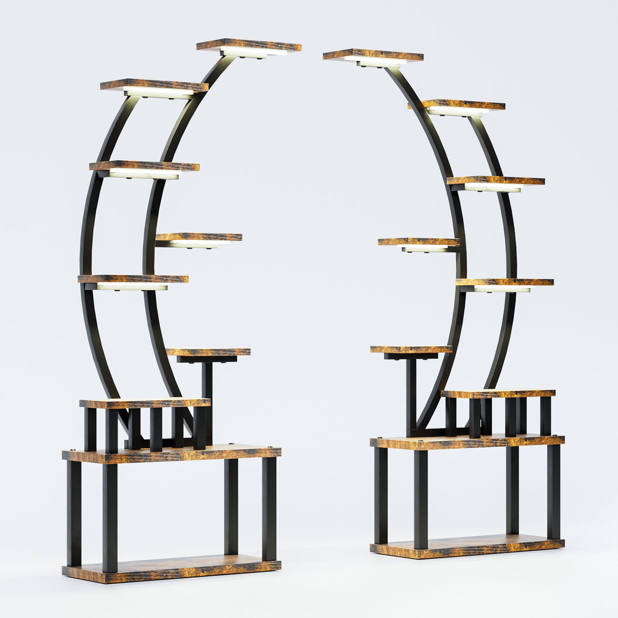 9 Tiered Indoor Plant Stand With 5 Adjustable Grow Lights