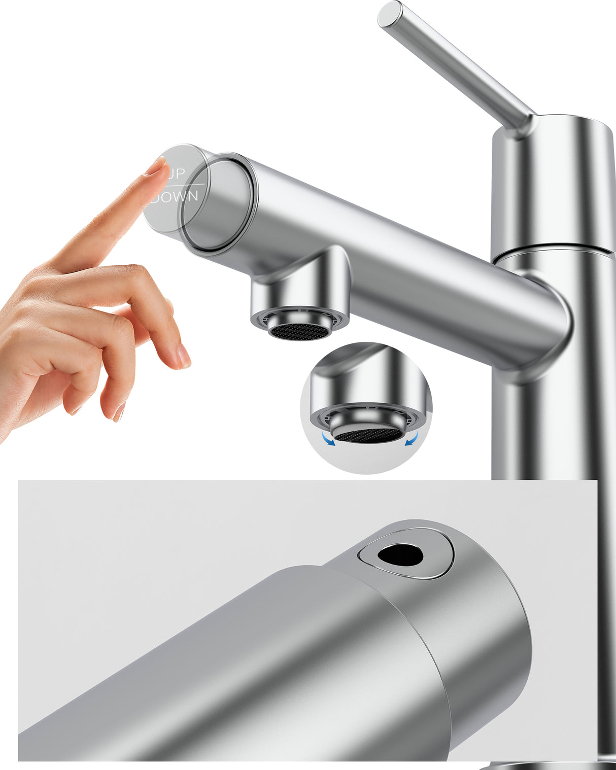 Chrome Single Handle Bathroom Faucet for 1 or 3 Holes