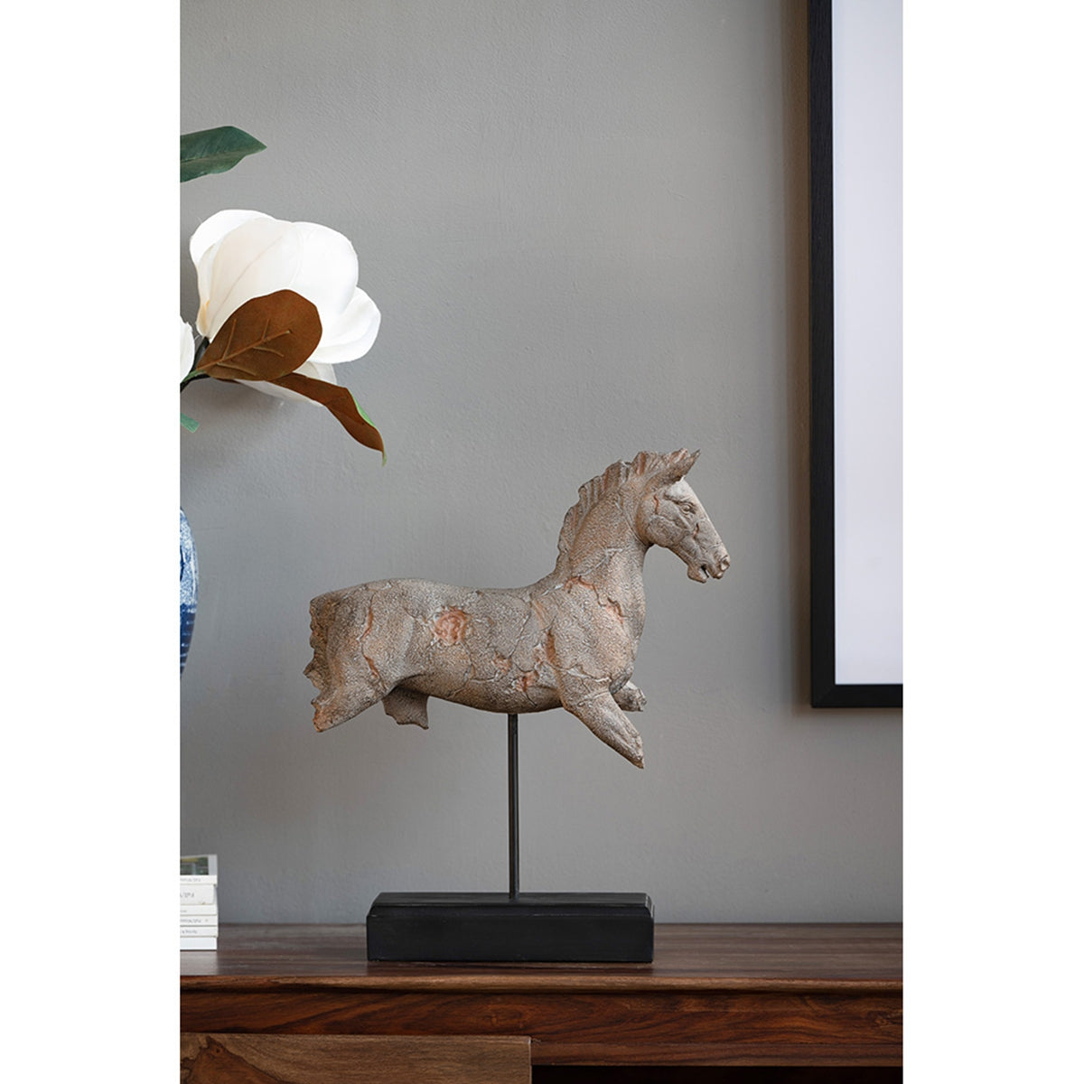 Antique Horse Statue On Stand