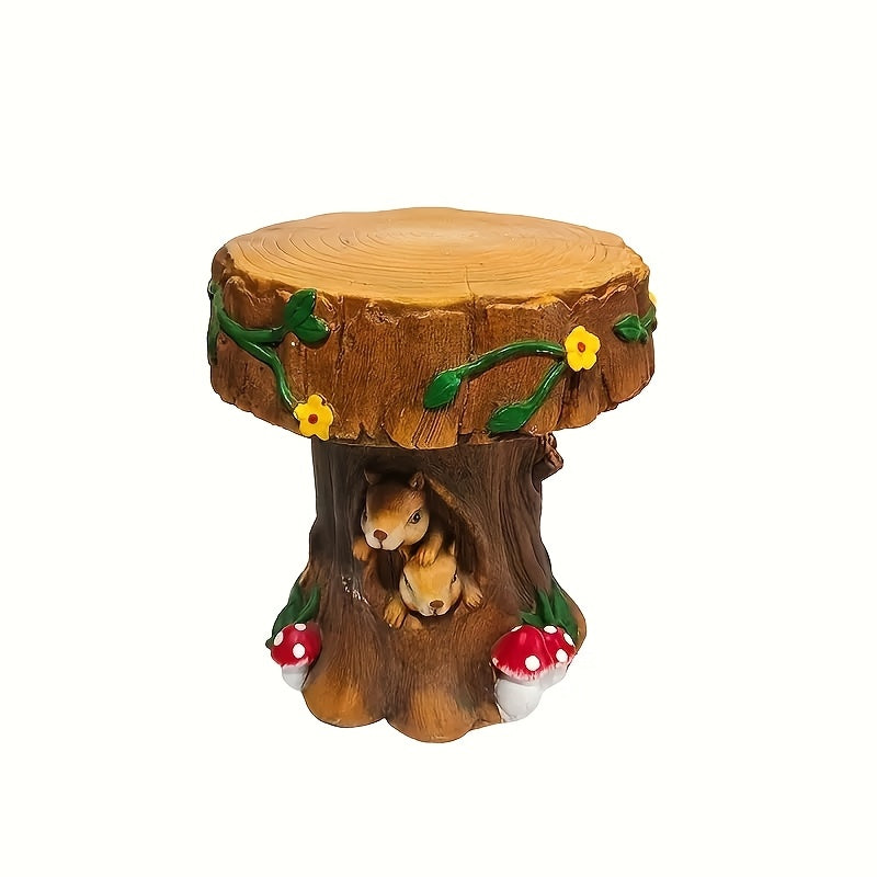 12.6" Resin Squirrel Garden Chair