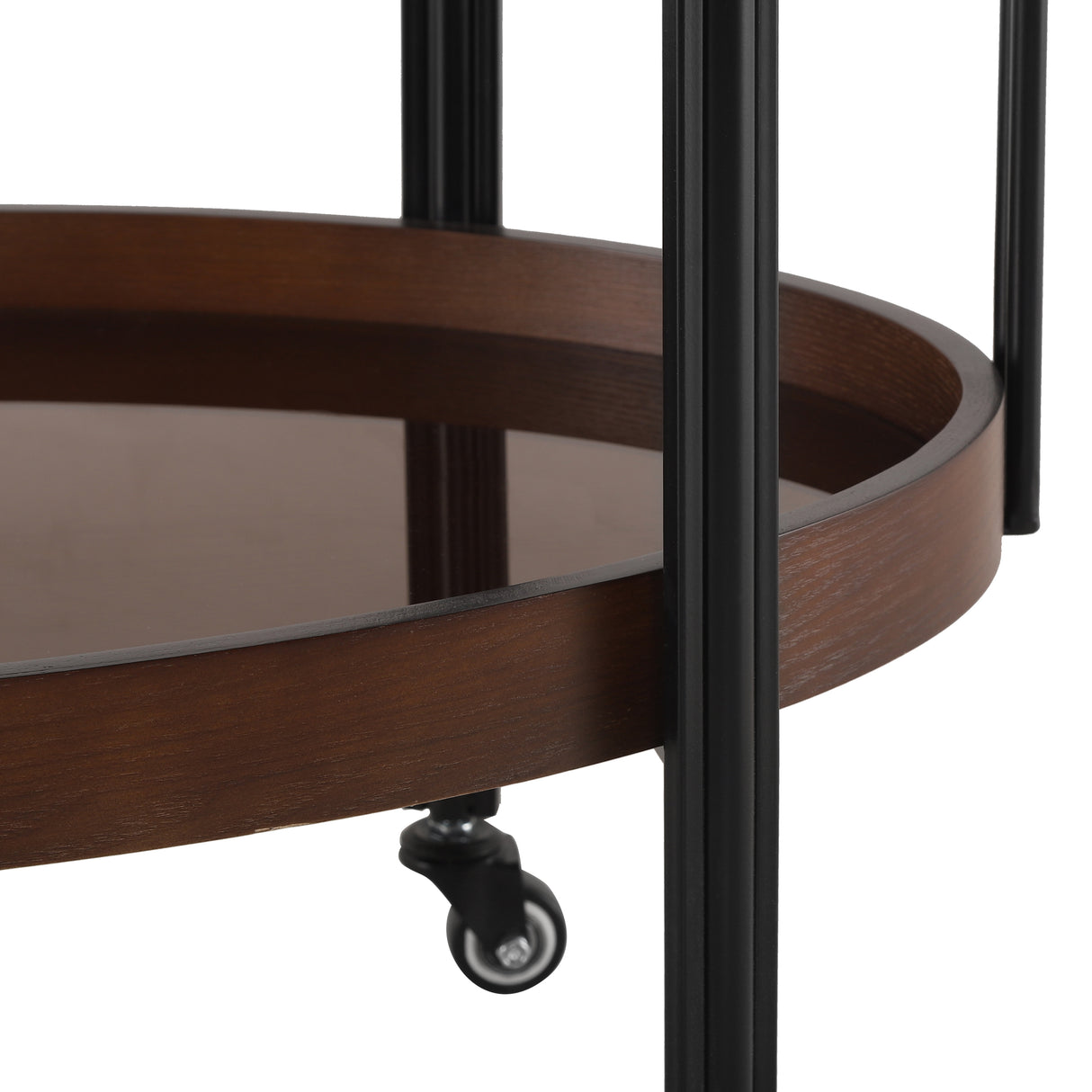 Oval 2 Shelf Dark Kitchen Cart