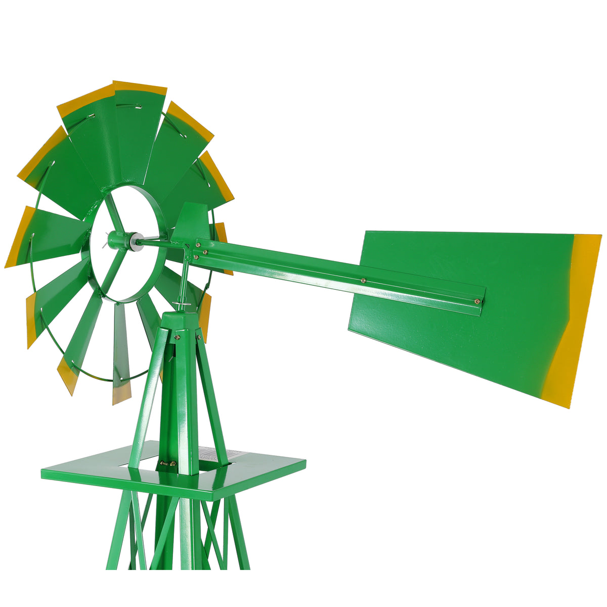 8FT Decorative Garden Windmill with Heavy Duty Steel Frame - Metal