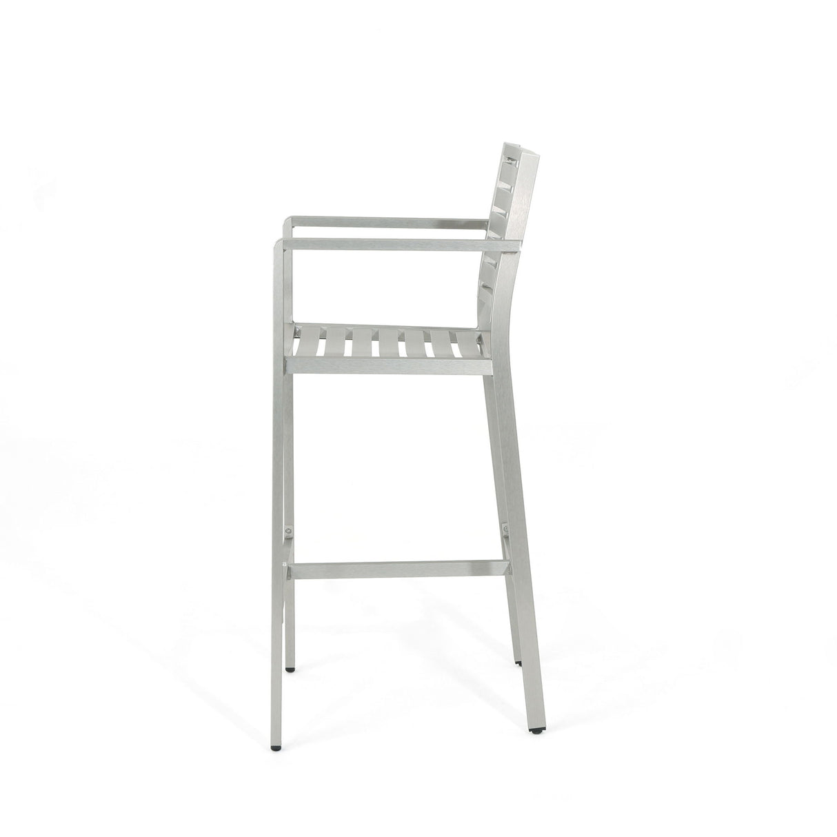 Outdoor Aluminum Rust Proof Barstools (Set of 2) - Silver