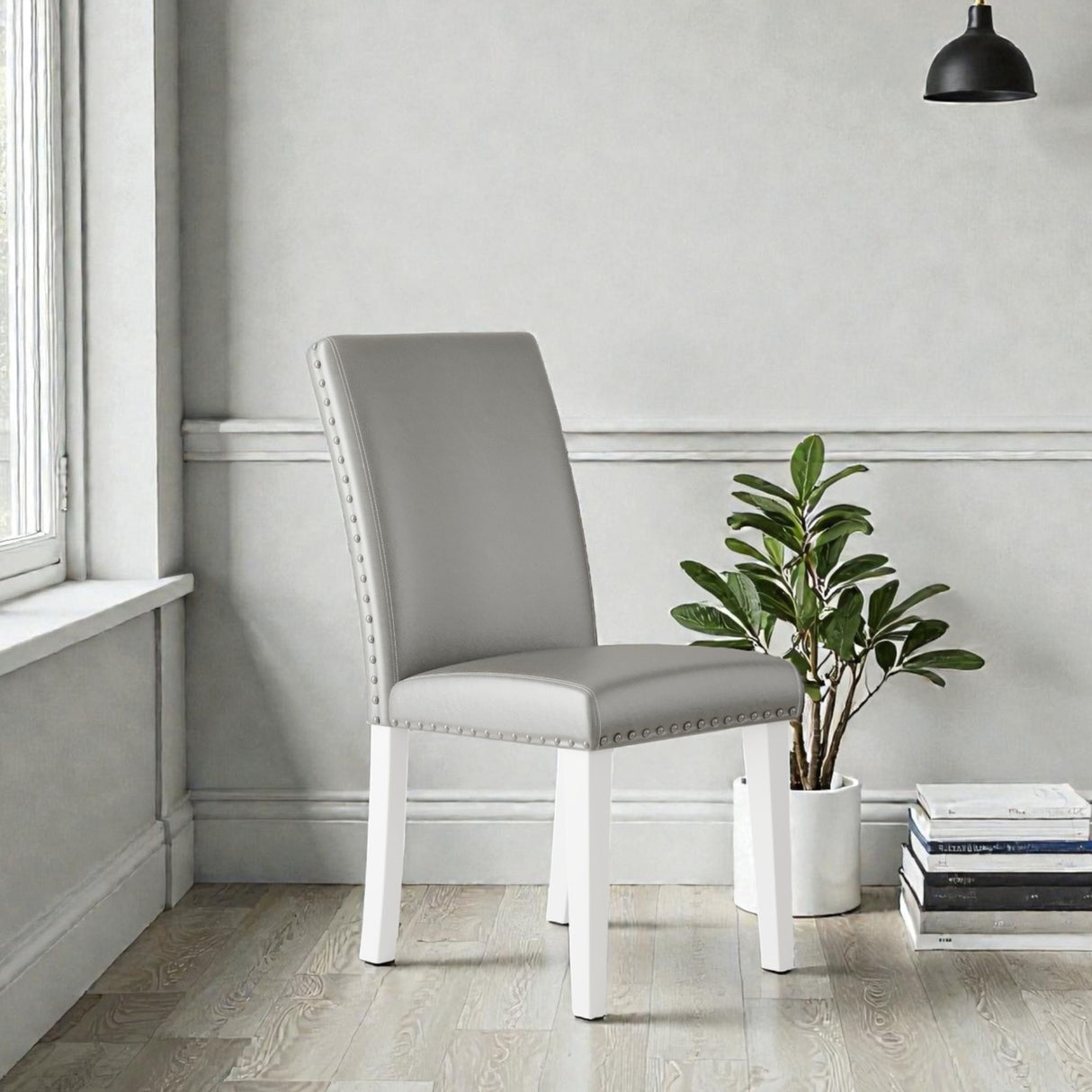 Upholstered Dining Chair With High Back Design (Set of 2)