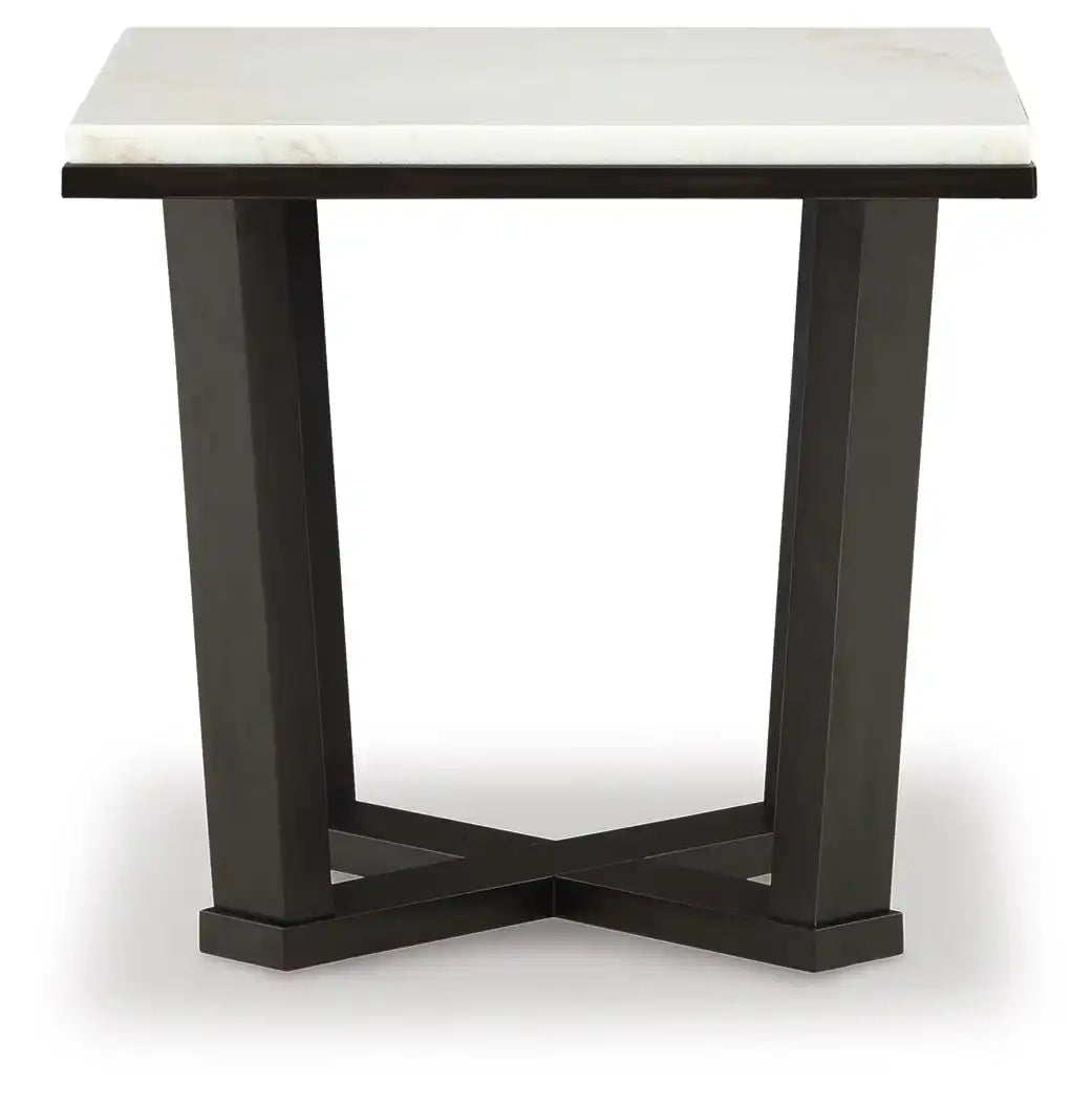 Fostead - Square End Table - White / Espresso - Best Buy Furniture