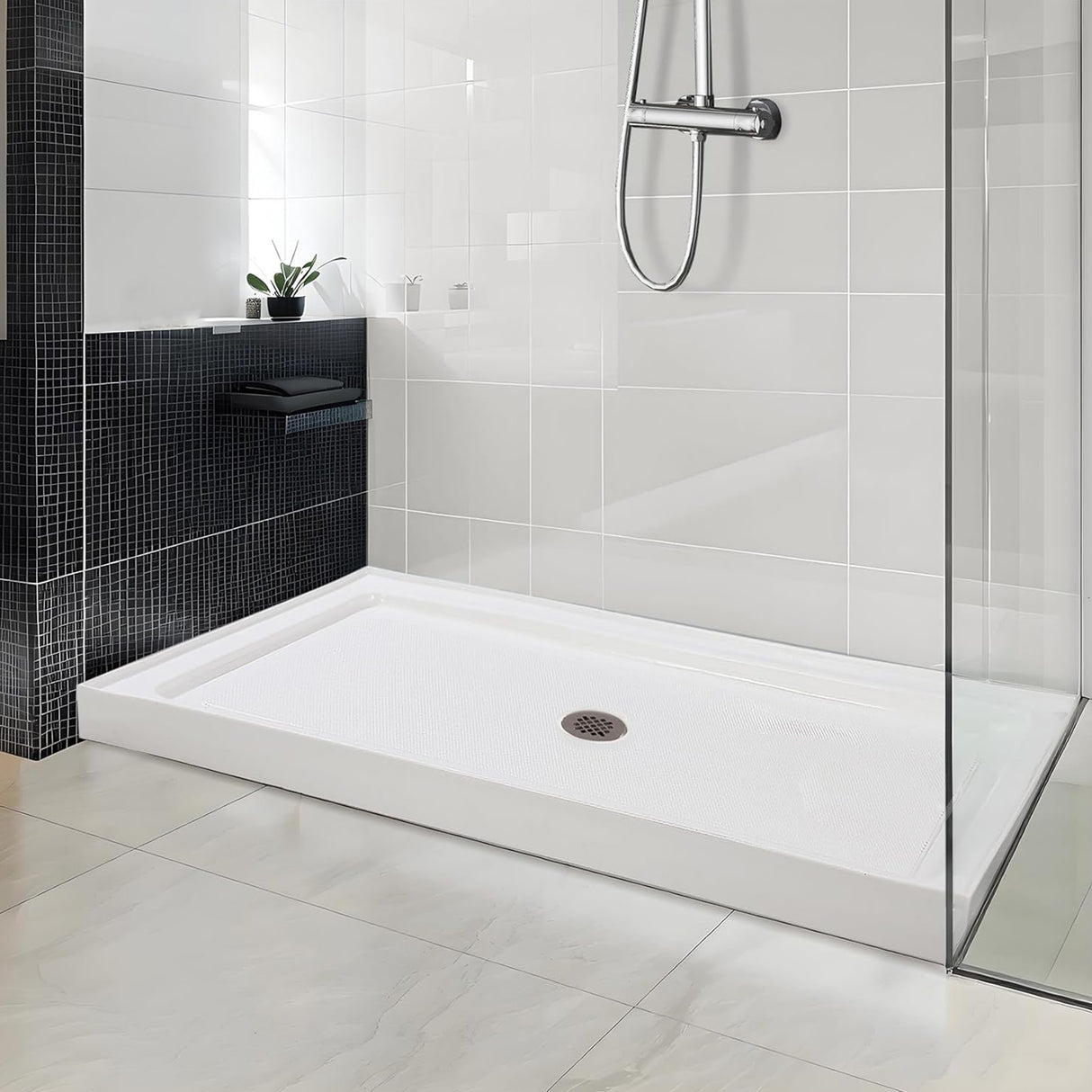 60" x 32" Shower Base, Central Drain Single Threshold
