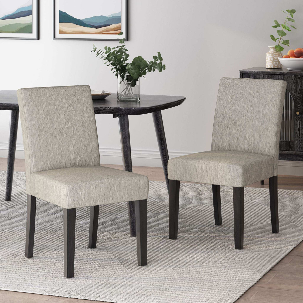 Contemporary Dining Chair With Upholstered Seating And Tapered Legs - Best Buy Furniture