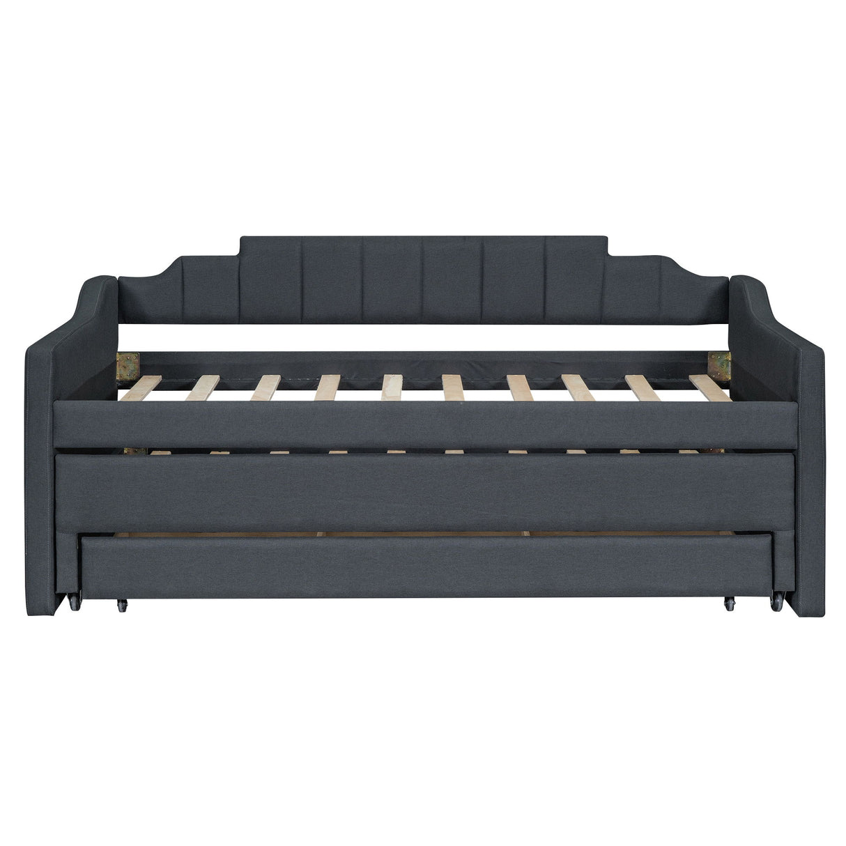 Upholstered Simple Design Daybed With Trundle And 3 Drawers