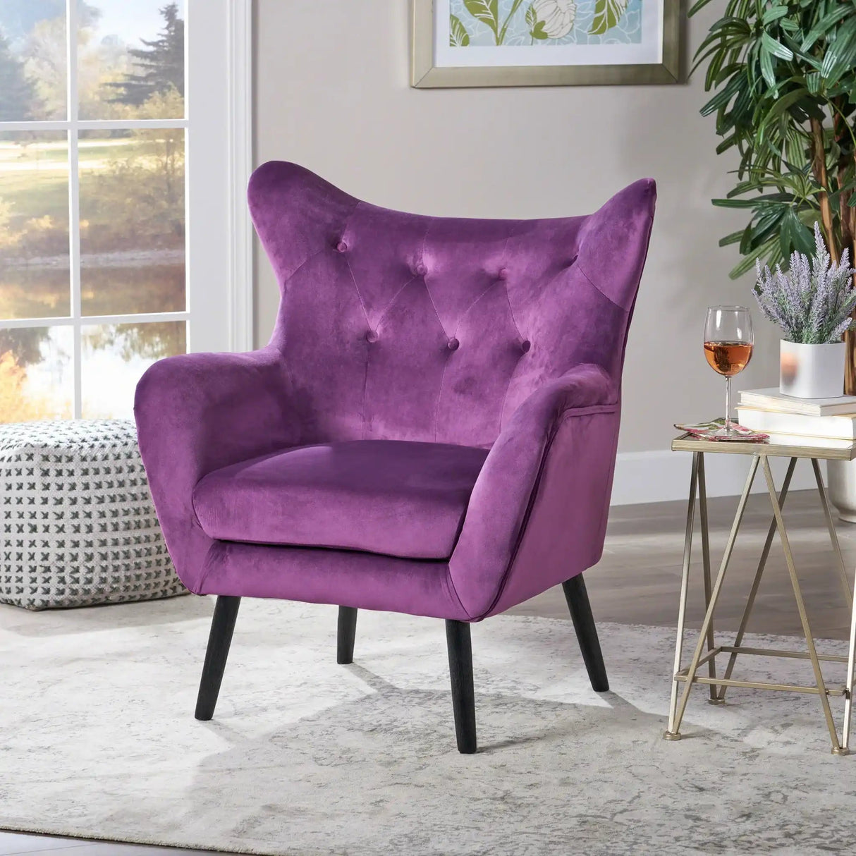Alyssa - Mid Century Upholstered Arm Chair With Wingback Design - Best Buy Furniture