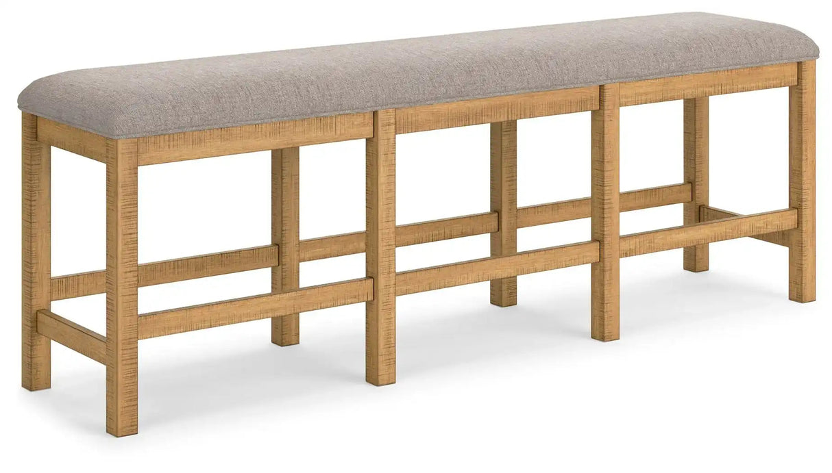 Havonplane - XL Counter Height Upholstered Dining Bench - Brown - Best Buy Furniture