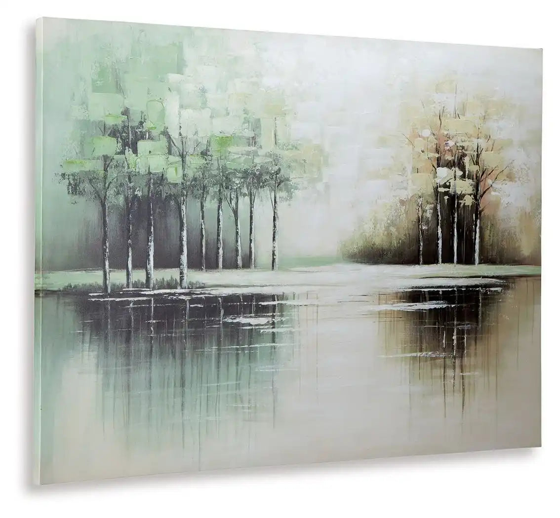 Garlenridge - Wall Art - Green / Tan / White - Best Buy Furniture