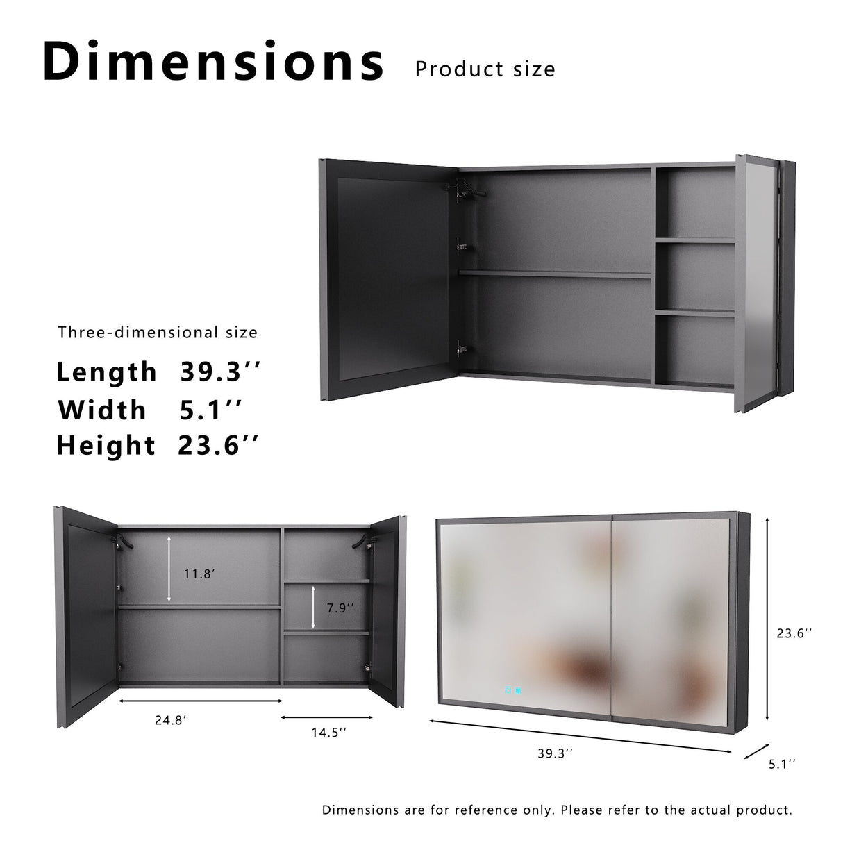 LED Bathroom Medicine Cabinet with Single-Color