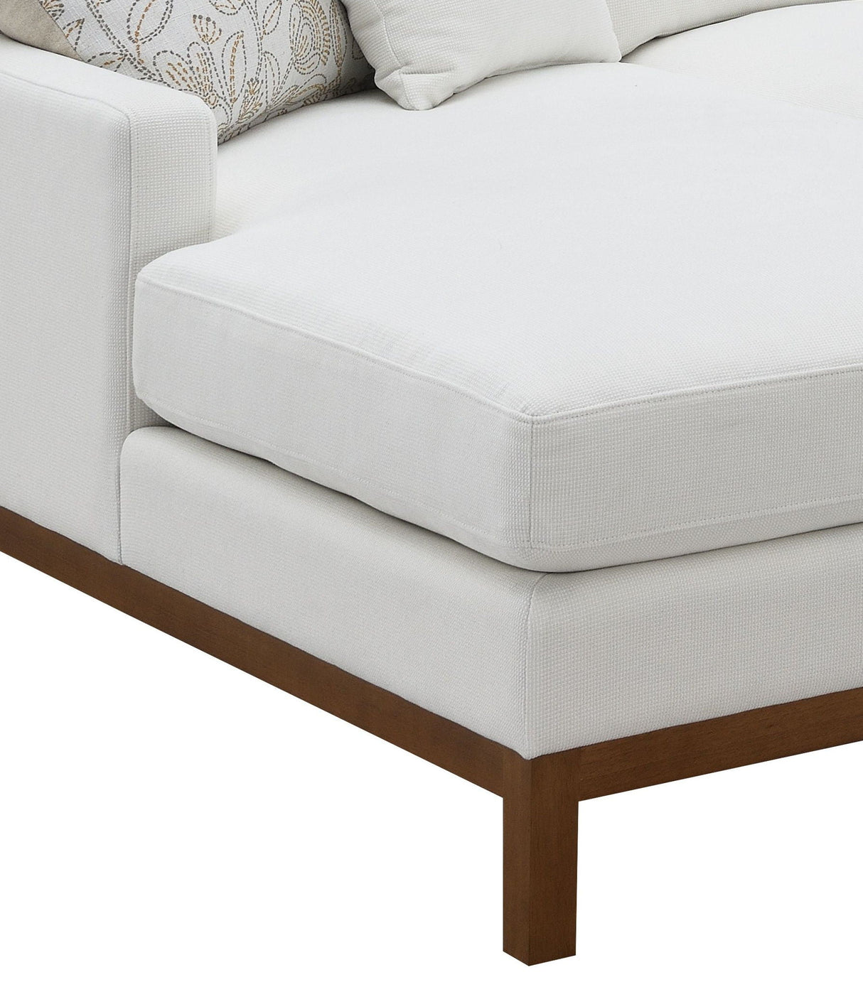 Valiant - Chenille Sectional Sofa With 4 Pillows - Ivory - Best Buy Furniture