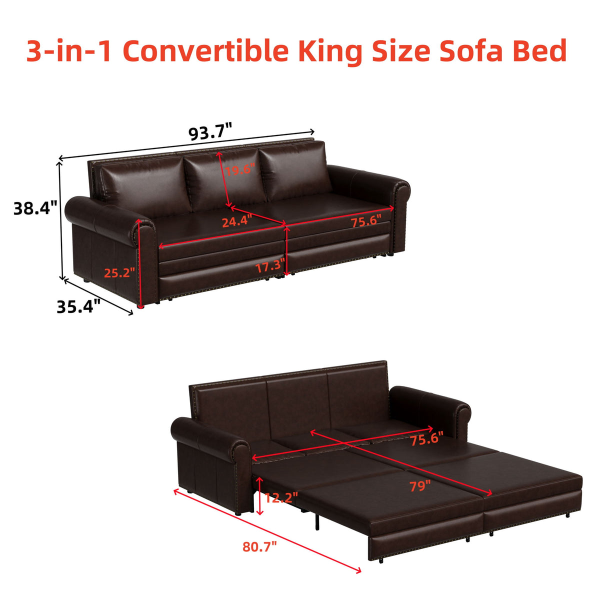 Chesterfield Sofa & Pull Out Bed