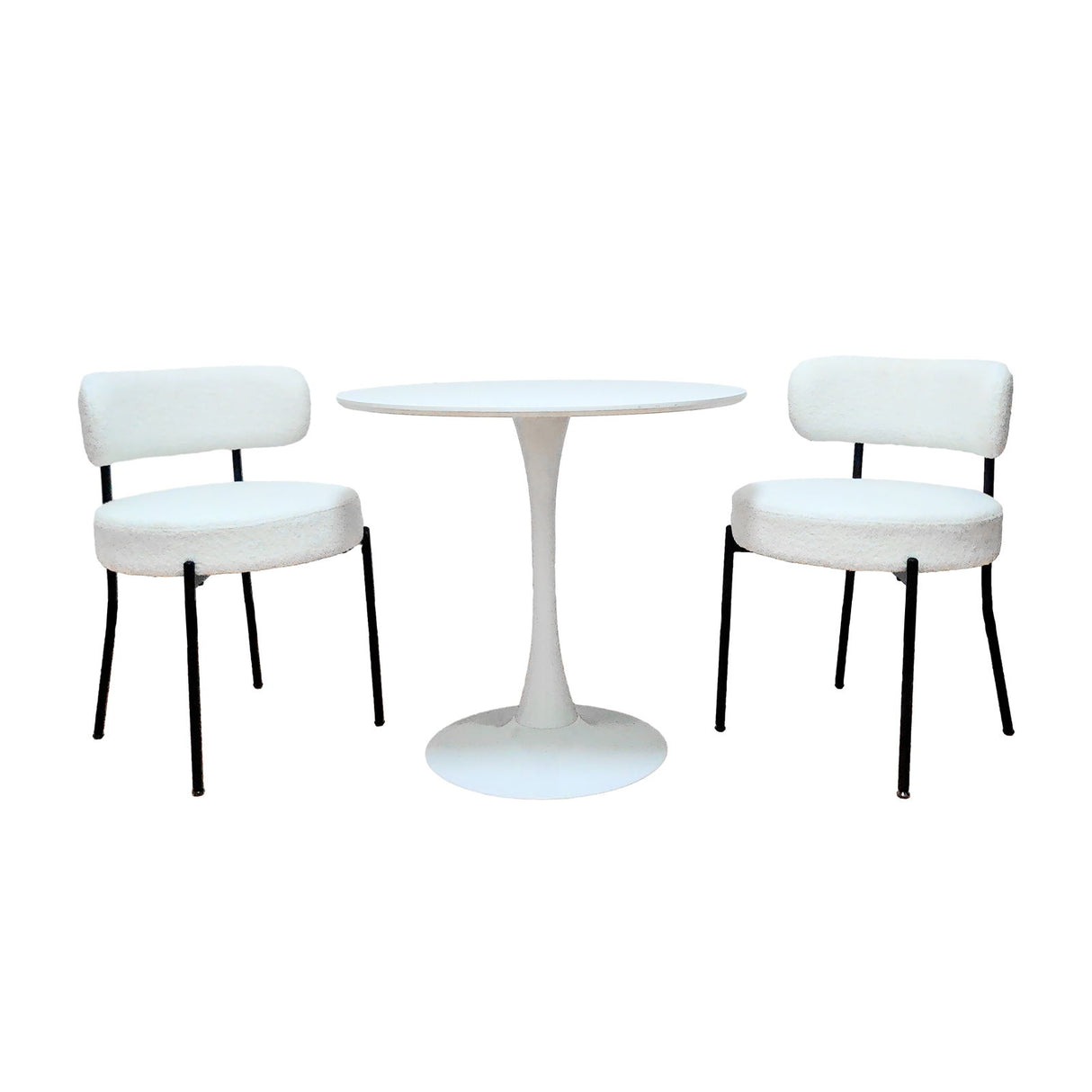 Mid-Century Modern Dining Chair With Curved Backrest