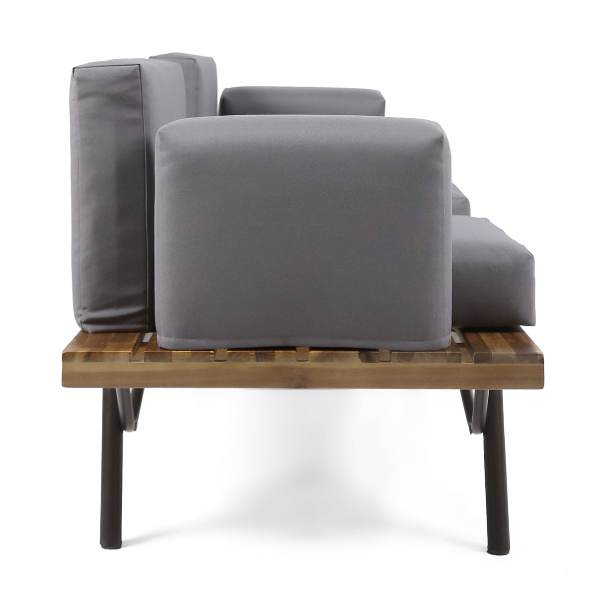 2 Piece Patio Set With Loveseat And Coffee Table - Natural / Dark Gray