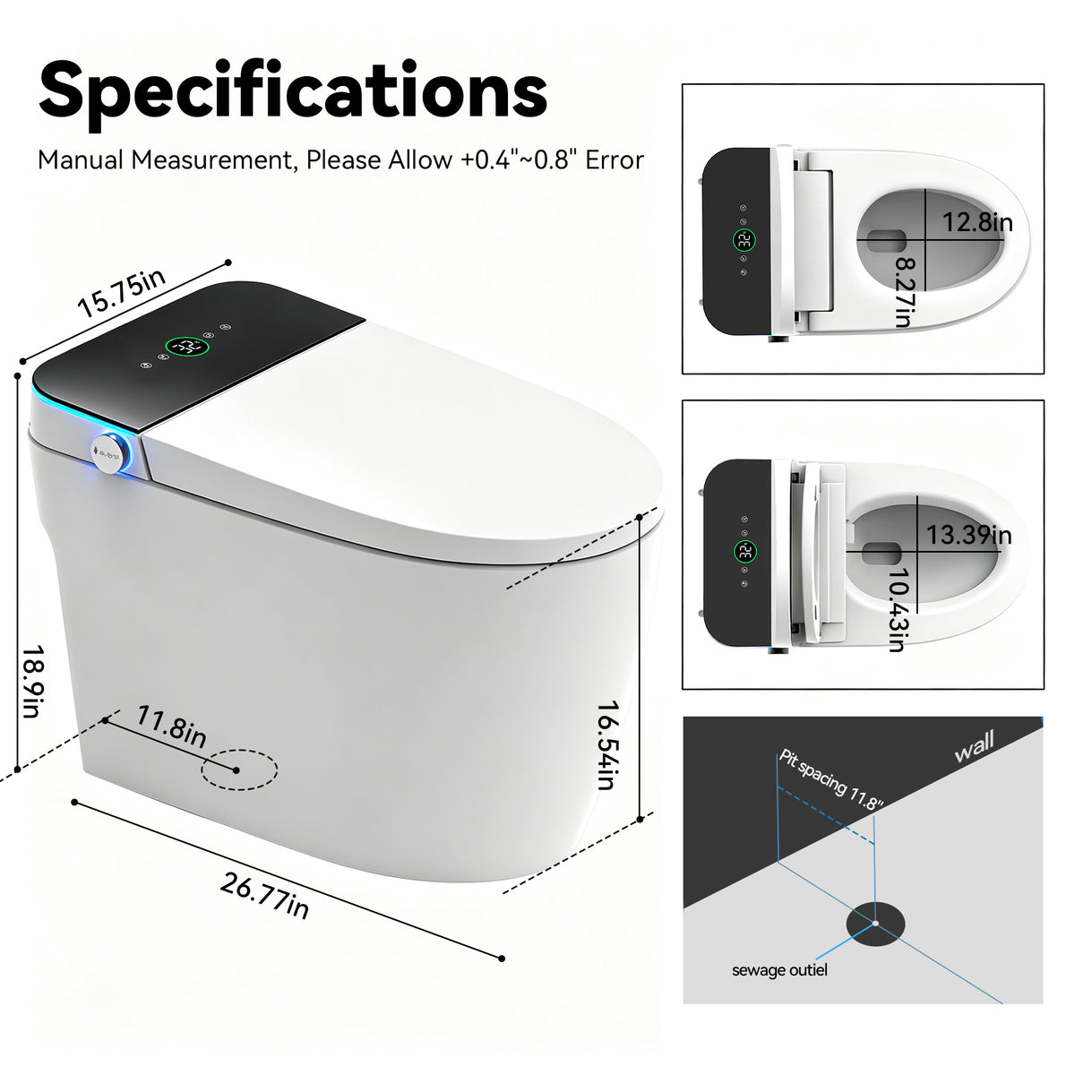 Smart Toilets with Heated Bidet Seat