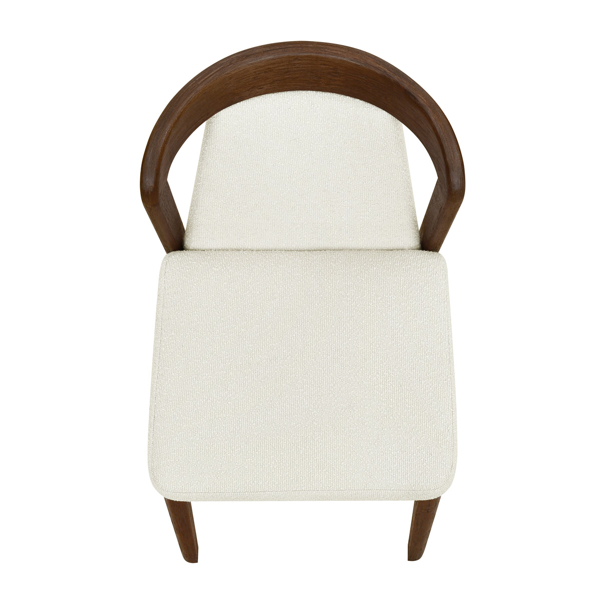 Upholstered Backrest Armless Dining Chairs (Walnut+Camel)
