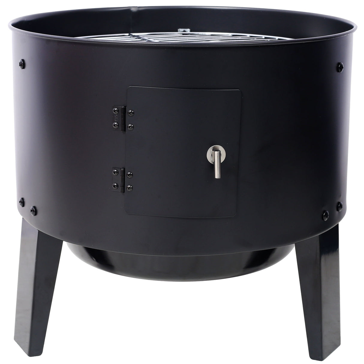 Portable Charcoal Smoker Grill For Outdoor Cooking - Black