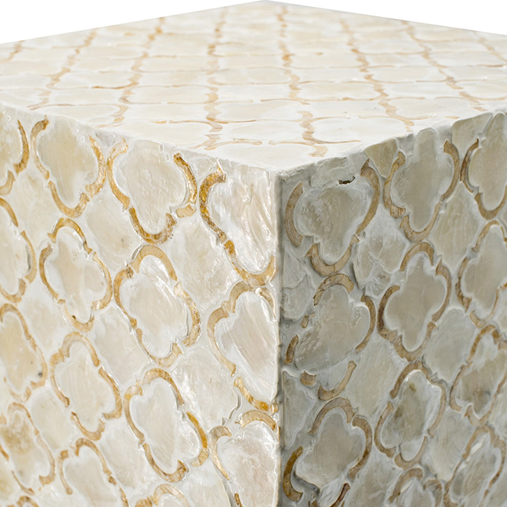 14x14x18" Square Capiz Stool