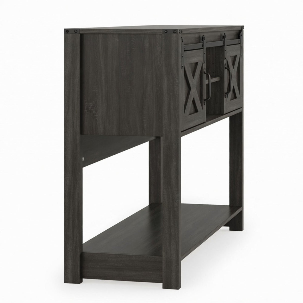Farmhouse Entryway Table With Sliding Barn Door