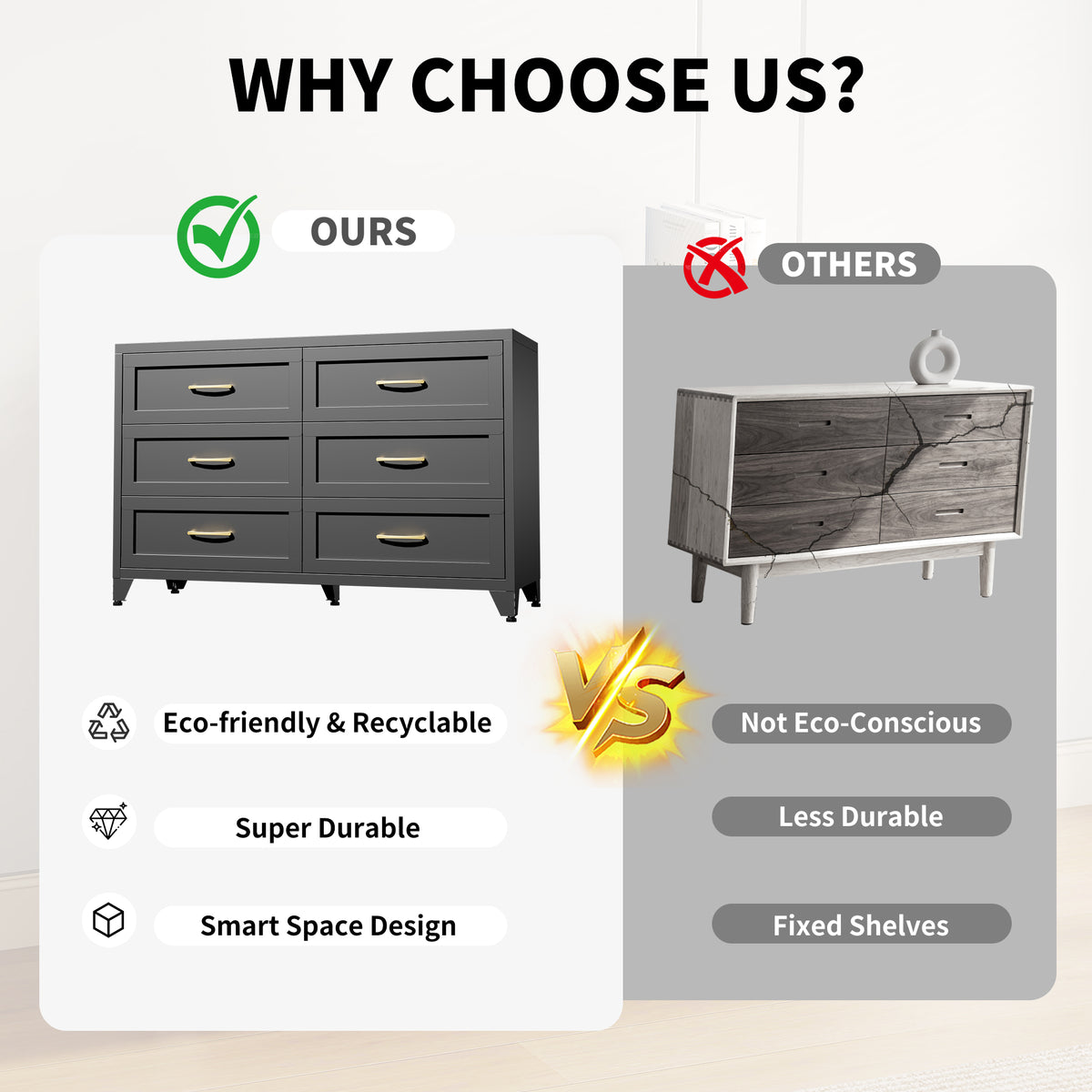 6 Drawer Dresser for Bedroom