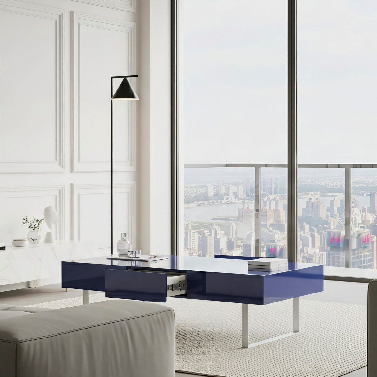 Rectangular Coffee Table With Hidden Storage