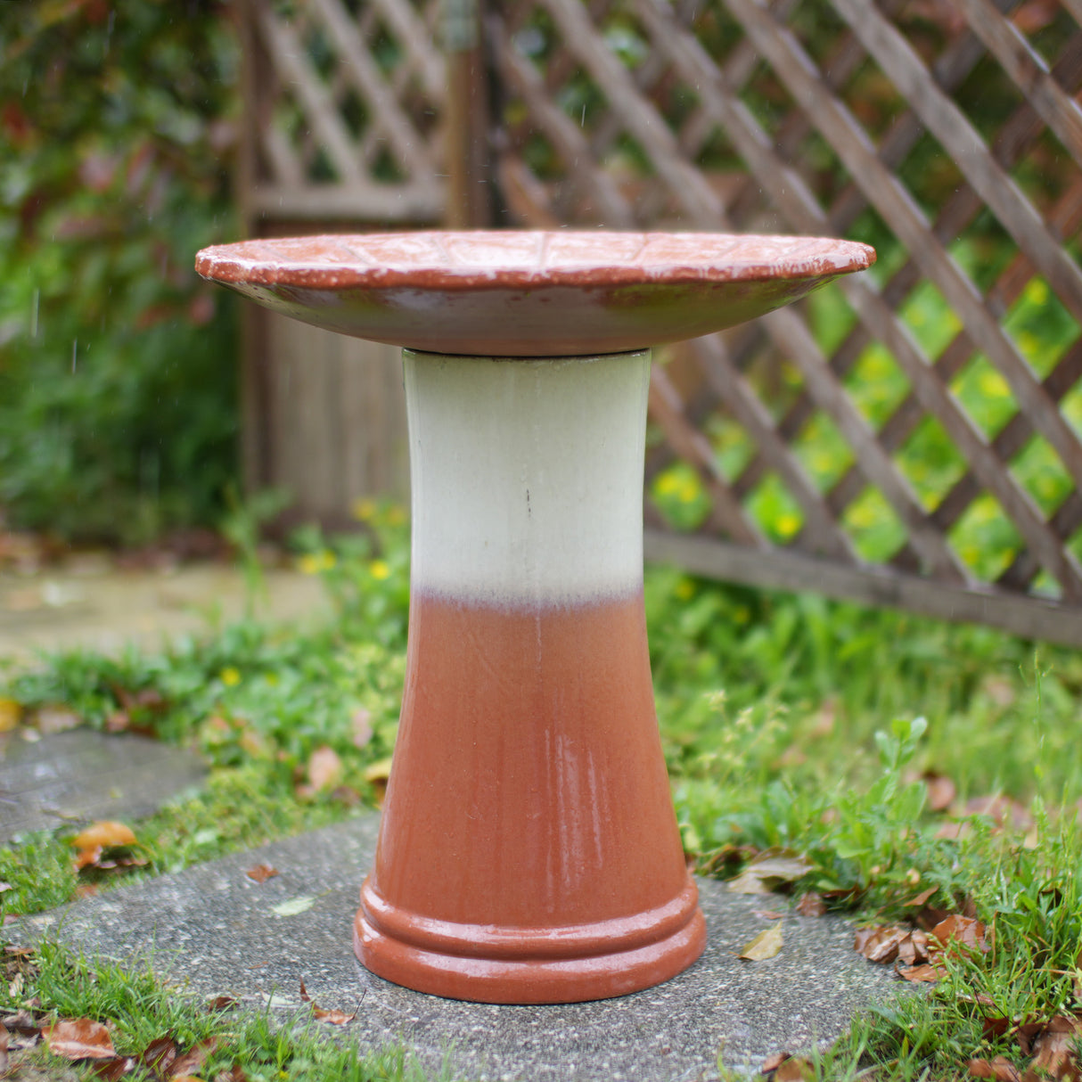 Handmade Glazed Ceramic Bird Bath