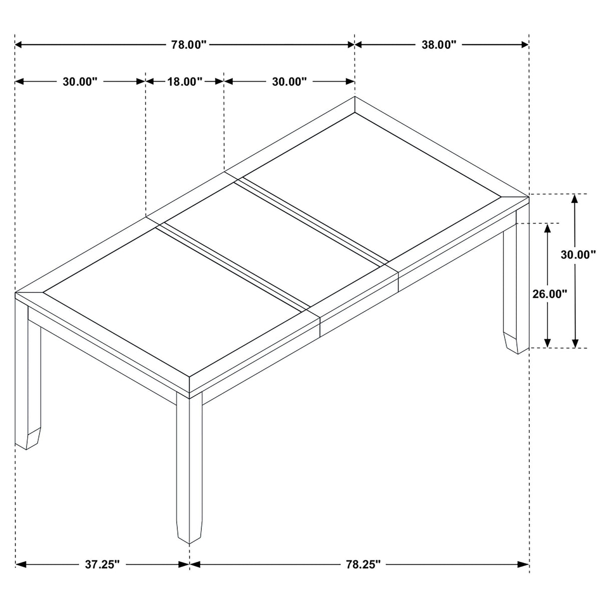 Centera - Rectangular Dining Table With Extension Leaf - Gray