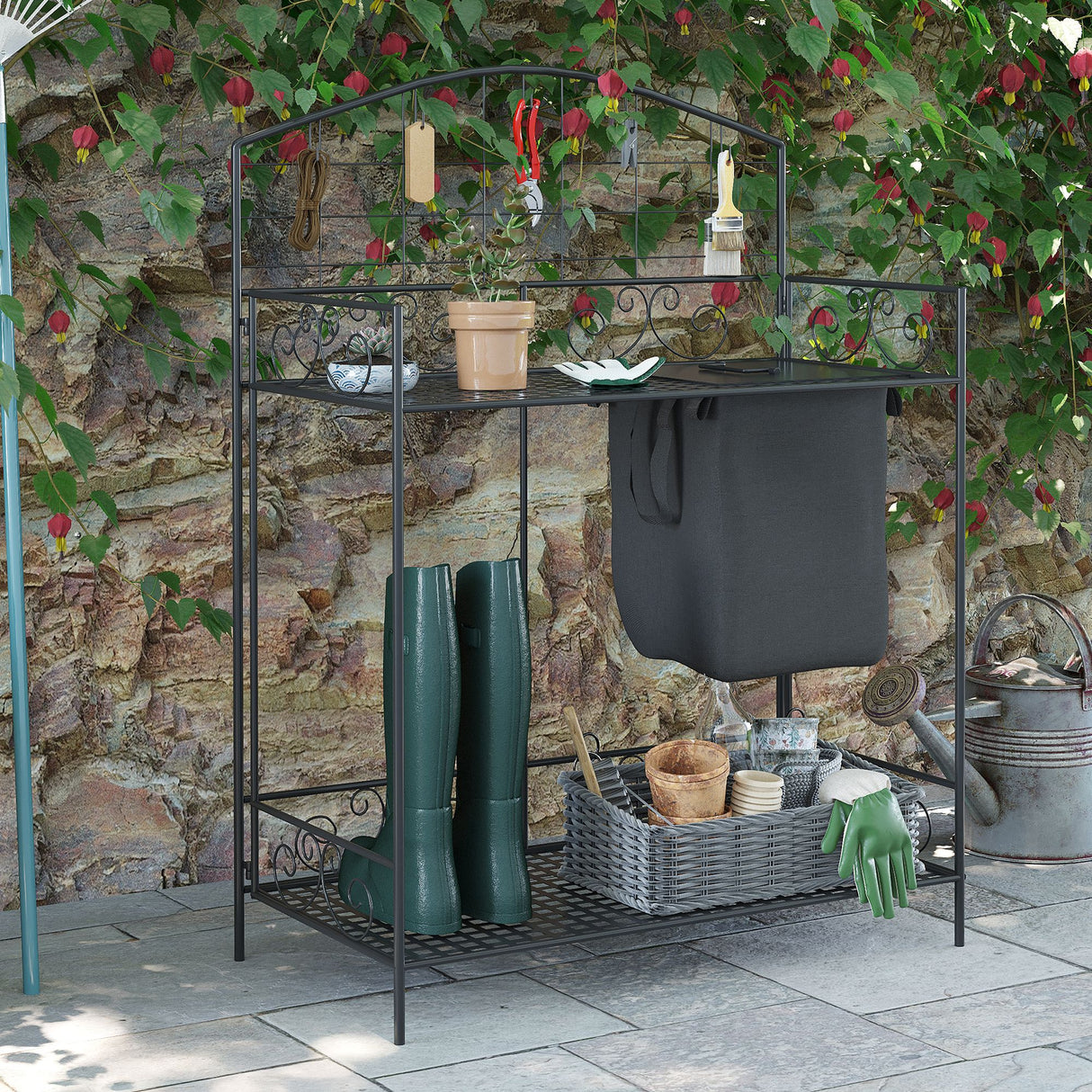 Outsunny Folding Potting Bench Table