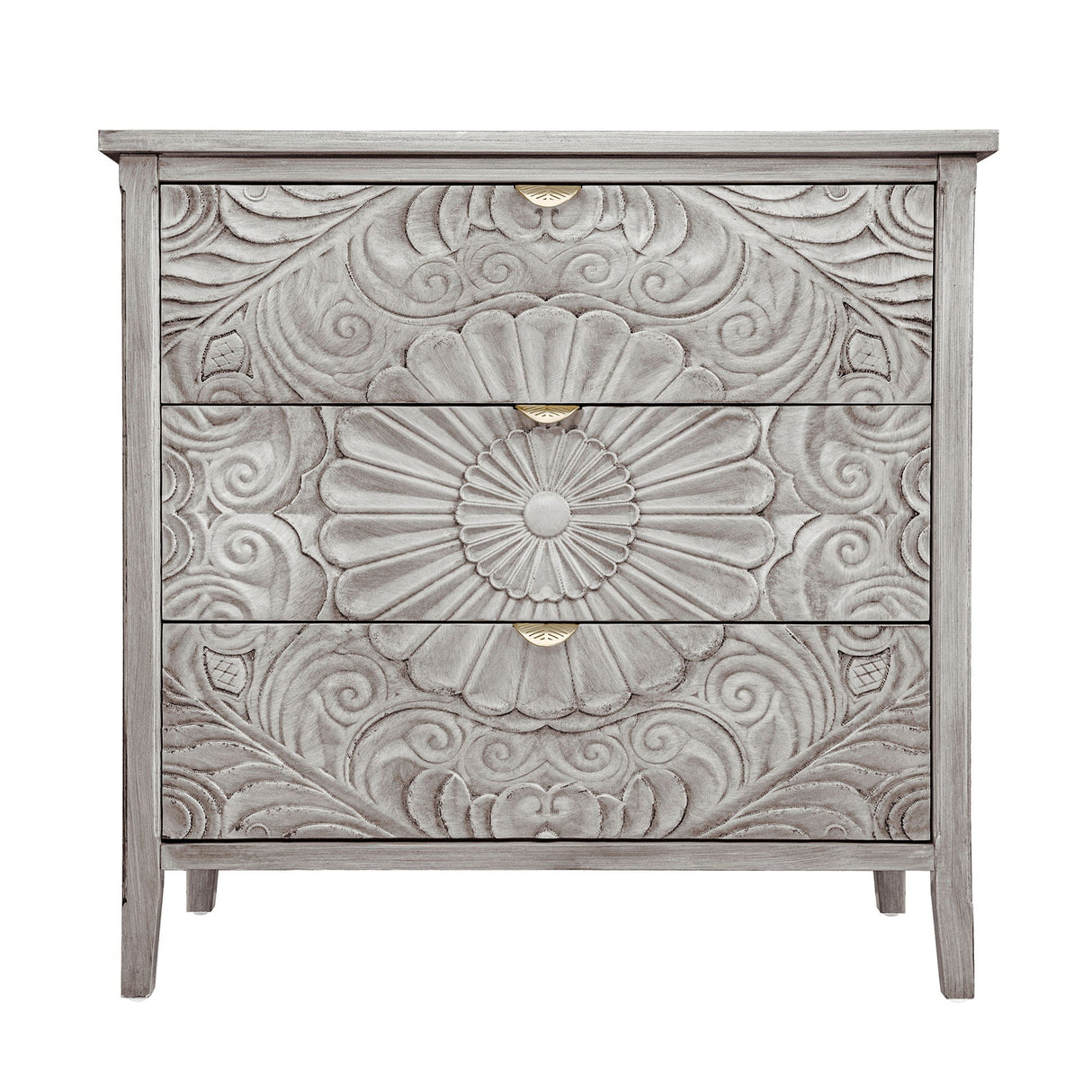 3 Drawer Cabinet, American Furniture, Suitable For Bedroom, Living Room - Light Gray