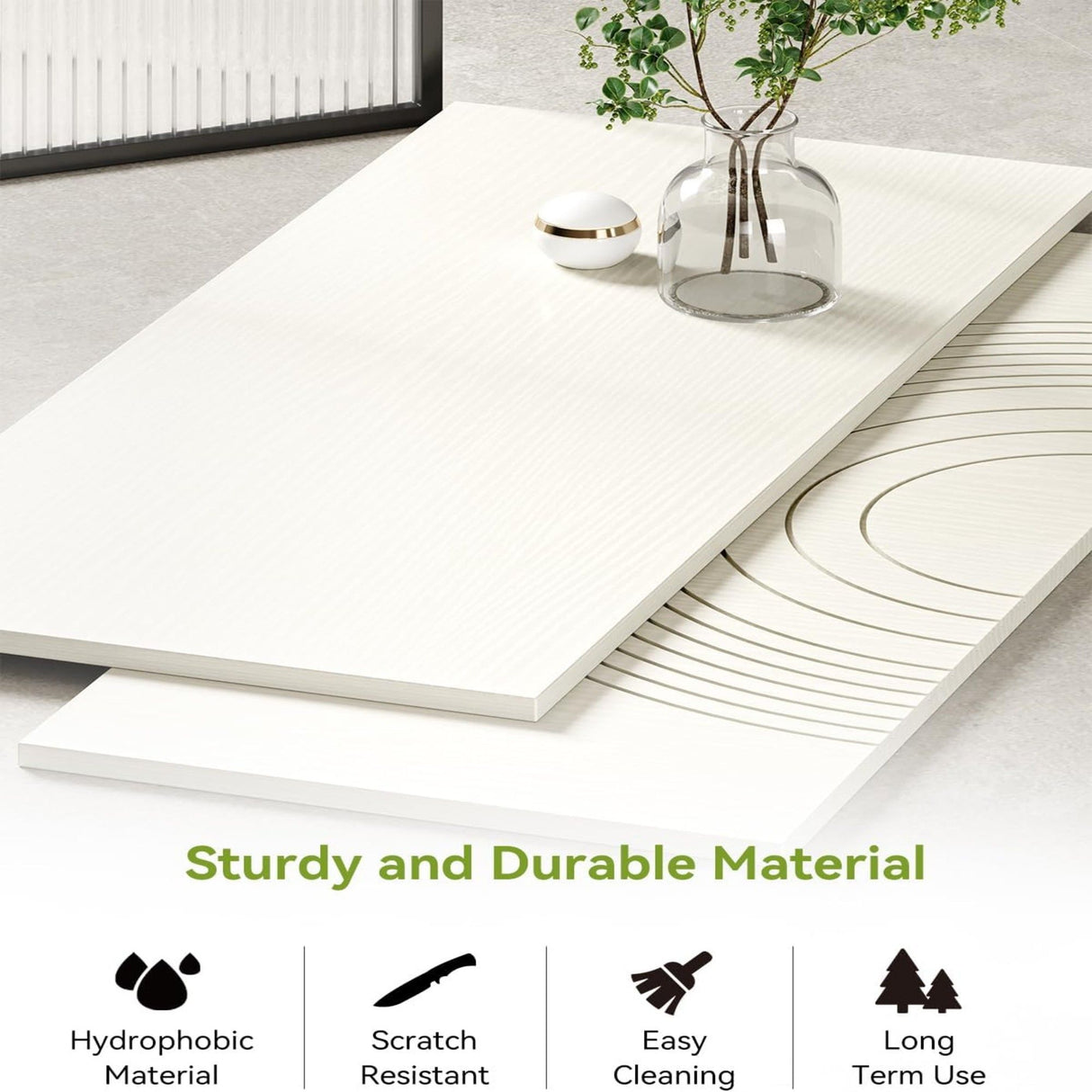 Modern Reception Desk, Front Desk Table With Cable Grommet & Privacy Panels