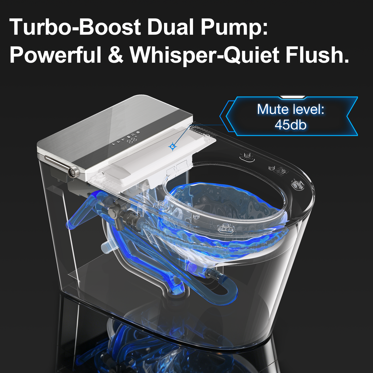 Household luxury no water pressure limit all-in-one intelligent toilet high-speed drying fully automatic flap sterilization splash-proof foam shield toilet