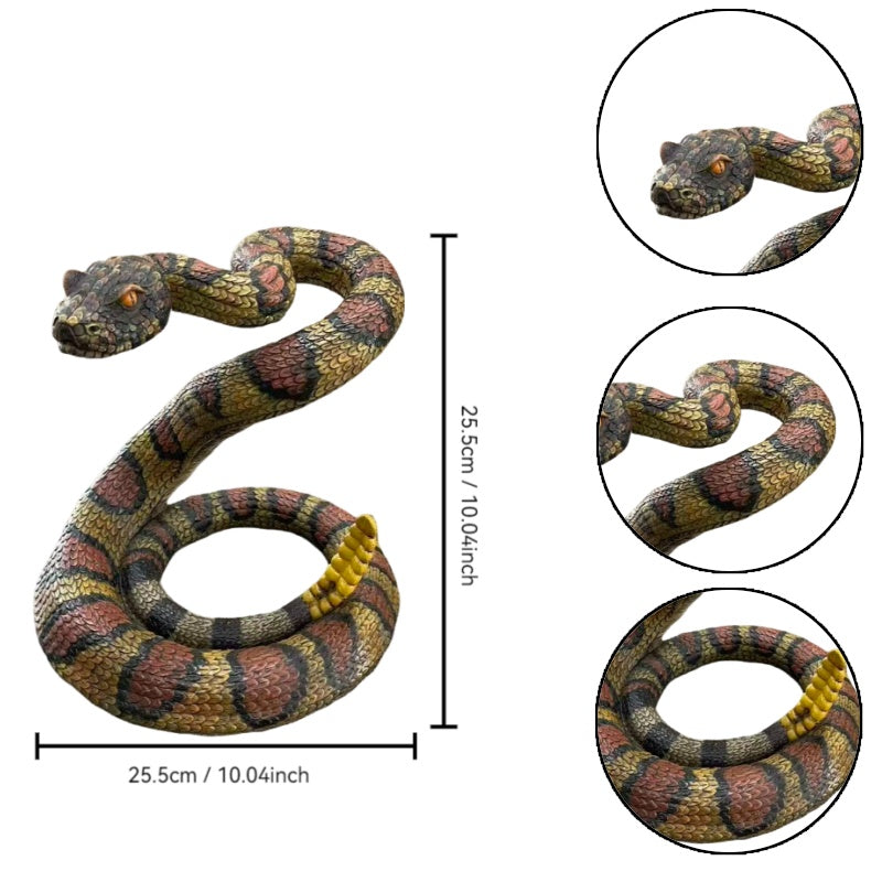 10'' Western Diamondback Rattlesnake Statue