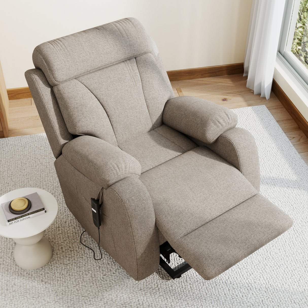 Power Lift Recliner for Elderly - Adjustable Velvet Chair