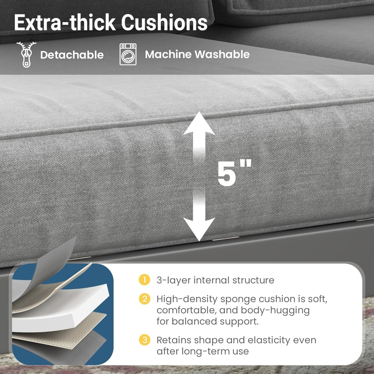 All-Weather Patio Loveseat With Thick Cushions