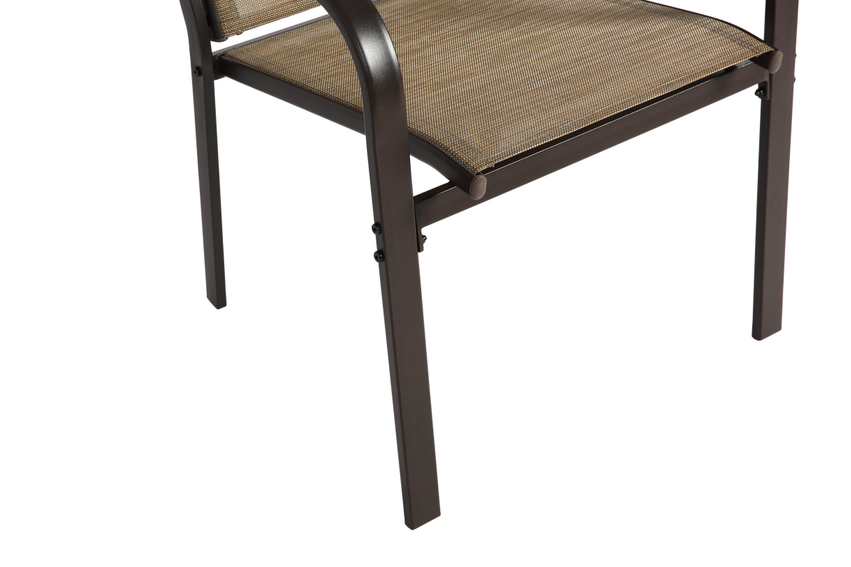 7 Pieces Patio Dining Set with Rectangular Table and 6 Textilene Chairs