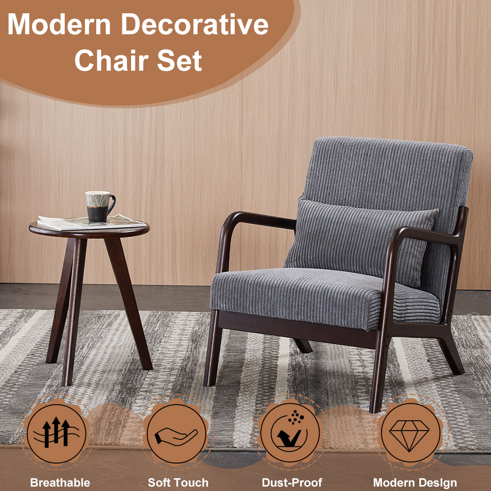 Mid-Century Modern Accent Chair & Coffee Table Set