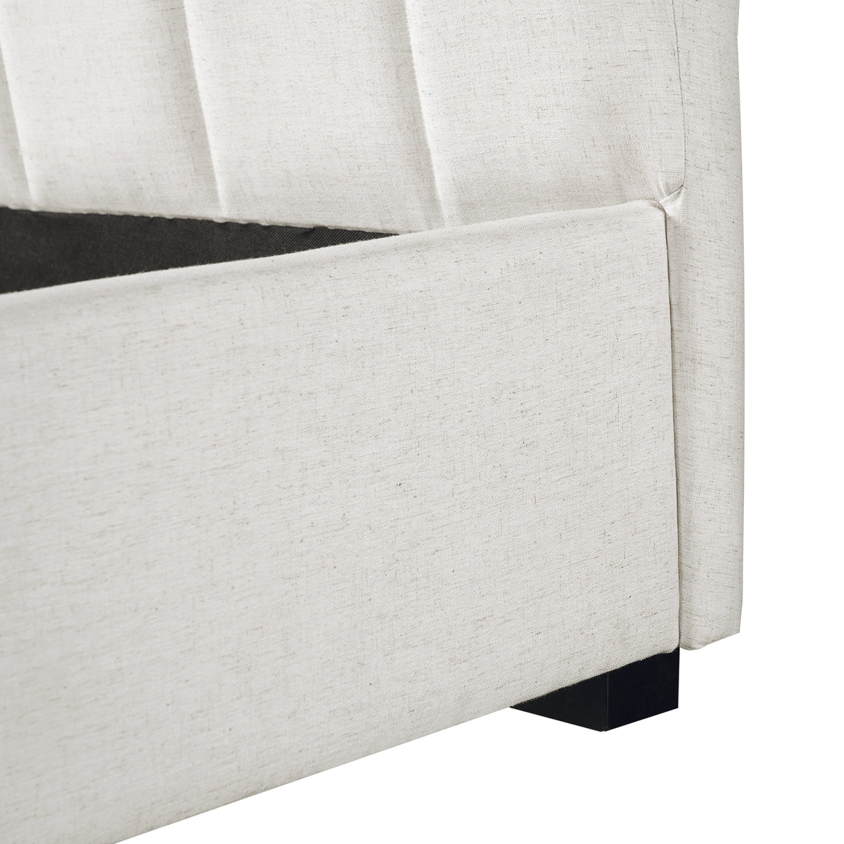 King Size Upholstered Bed Frame with Linen Blend Fabric