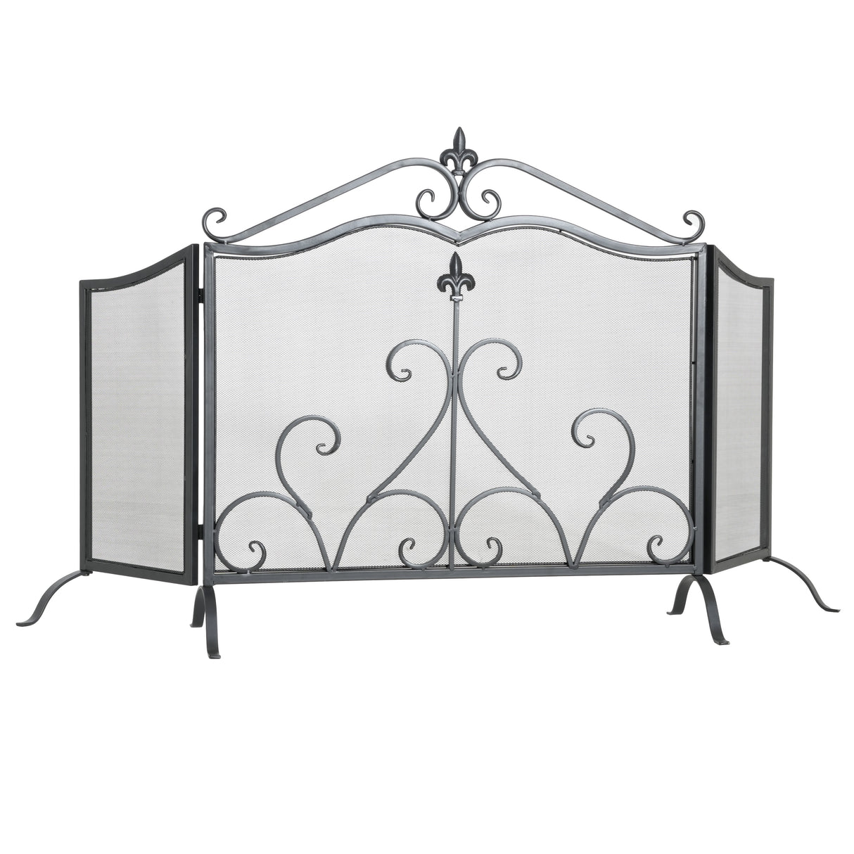 Onyx 3-Panel Iron Fireplace Screen 54" x 31.5"