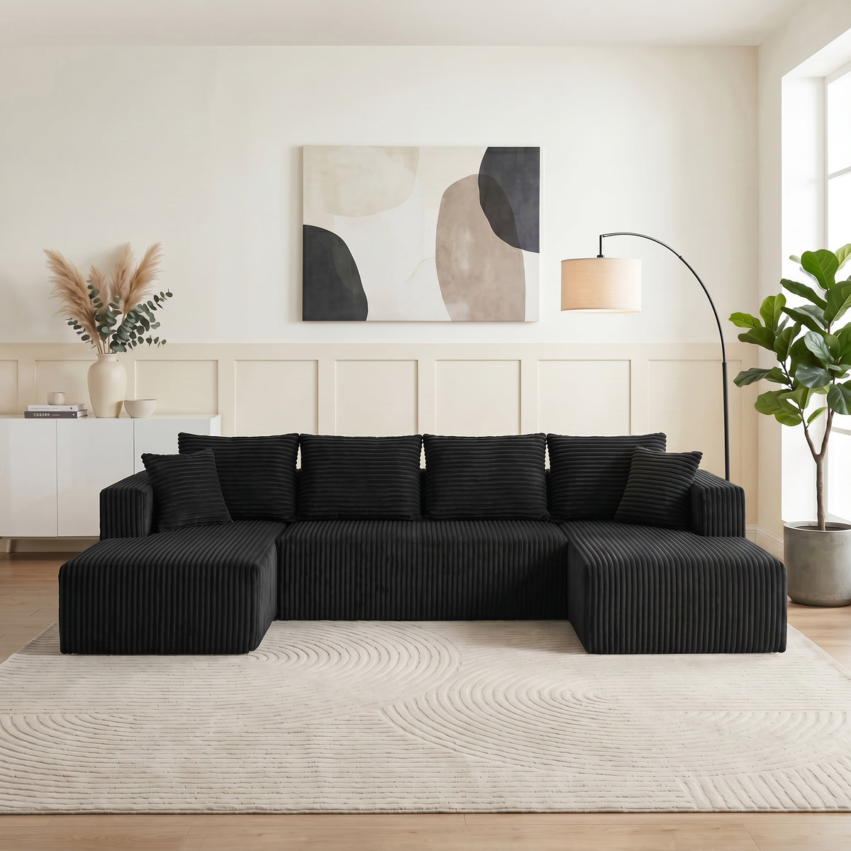 132.1 Inch Modular Sectional Sofa with Double Chaise