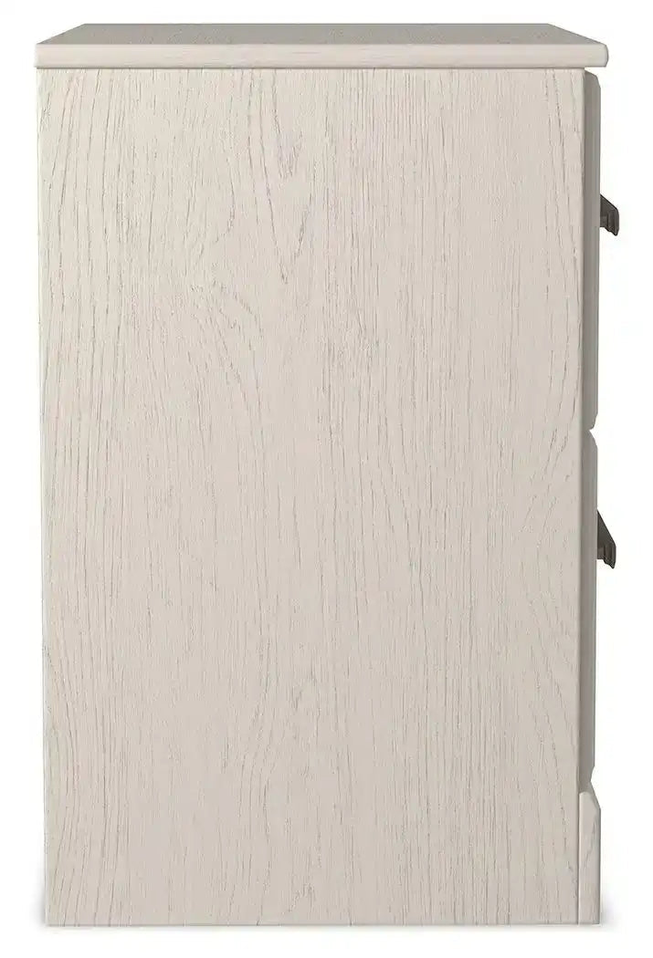 Stelsie - Two Drawer Night Stand - White - Best Buy Furniture