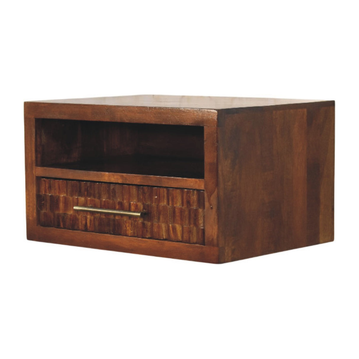Solid Wood Cadiz Textured Bedside Table