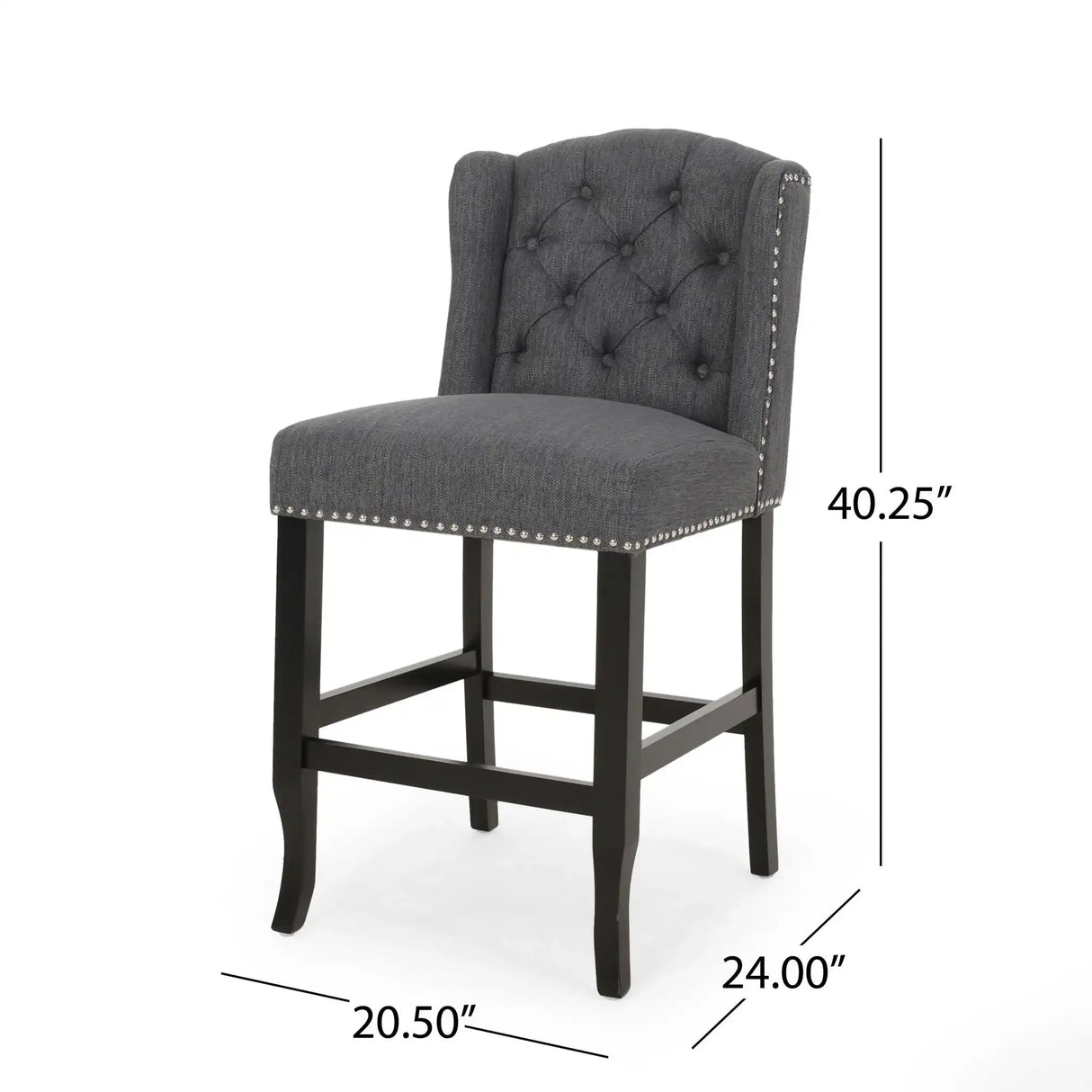 Vienna - Fabric Tufted Counter Stool With Nailhead Accents (Set of 2) - Best Buy Furniture