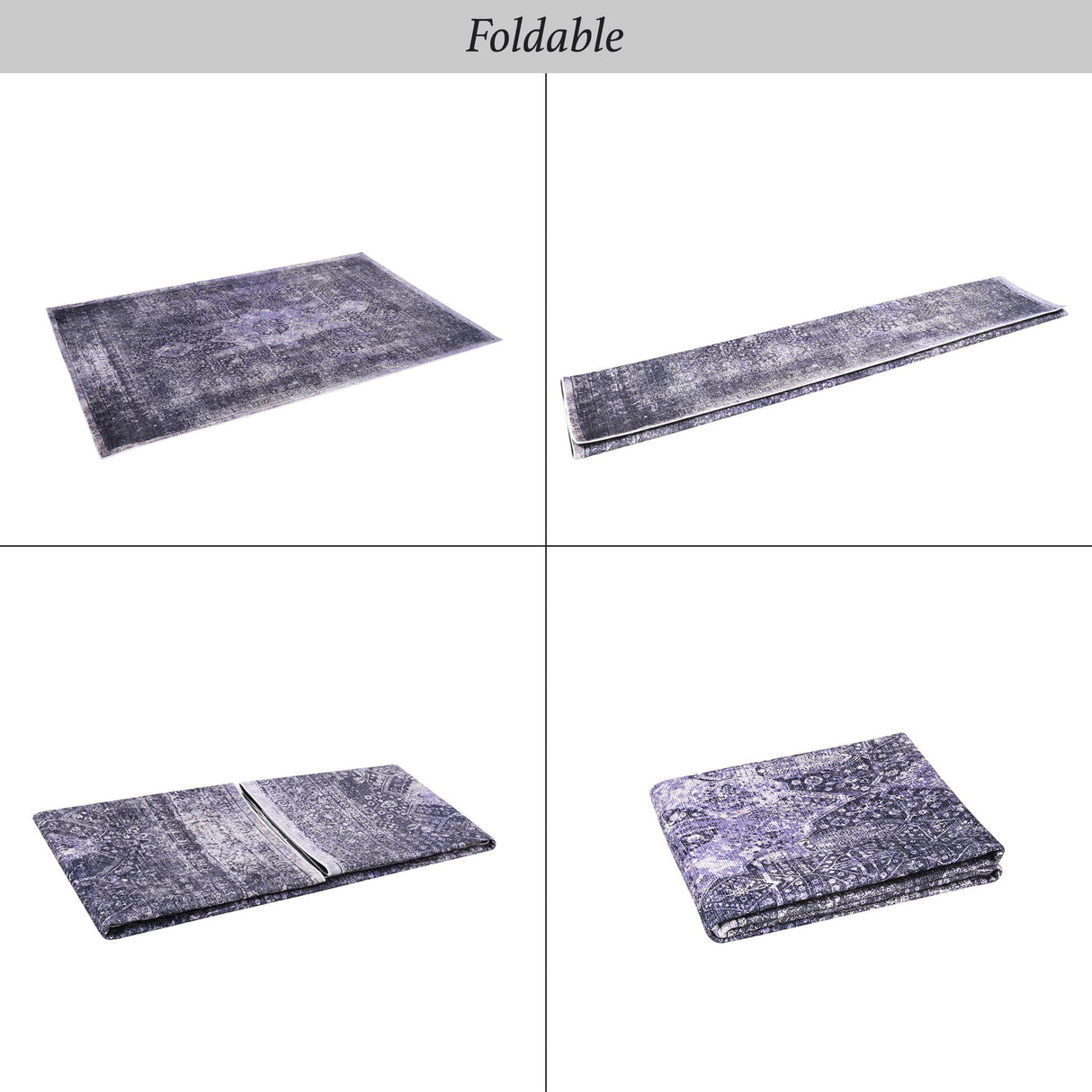 Maval - 2'6'' X 10' Washable Runner Rug - Anthracite