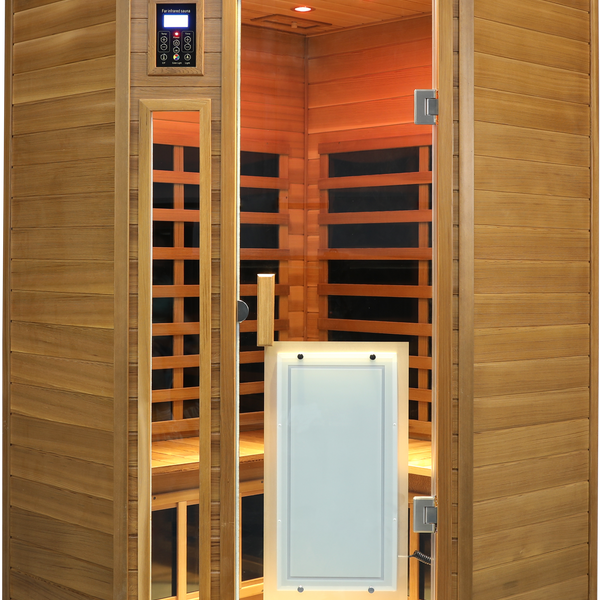 Low EMF Two person Far-infrared Red cedar Deluxe indoor pentagonal sauna room